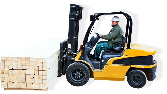 man operating the forklift